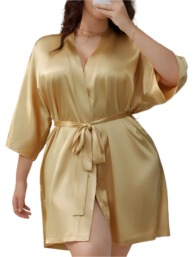 Dressing Gown - Customizable, Comfortable Champagne (Plus Size) Women's Nightgown