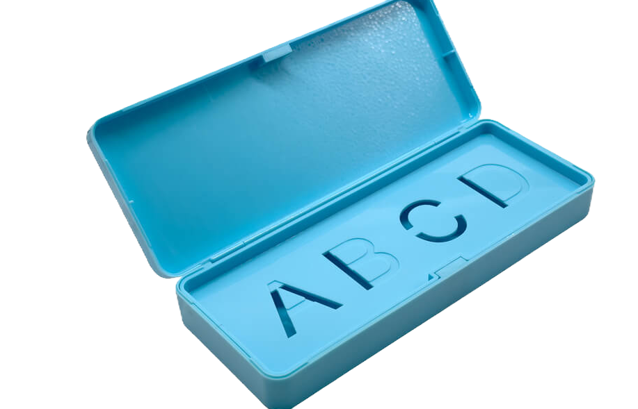 Pencil Case - Plastic (Blue and Pink)