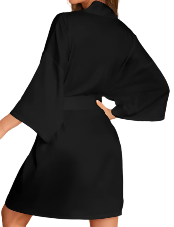 Dressing Gown - Green Customizable, Elegant Long Sleeve V Neck Sleep Robe With Pockets