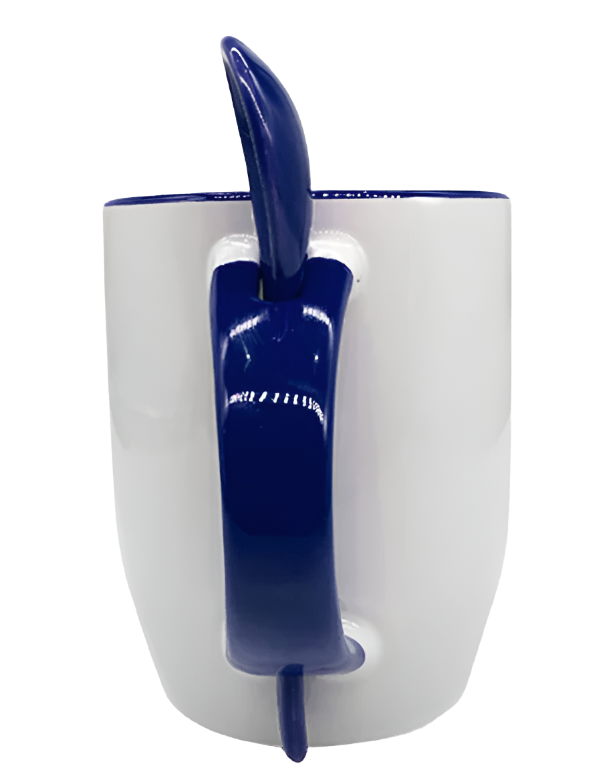 Mug with spoon (Blue- Ceramic)