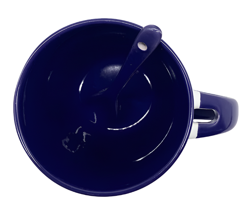 Mug with spoon (Blue- Ceramic)