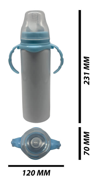 Baby Milk Bottle - Stainless Steel, Blue