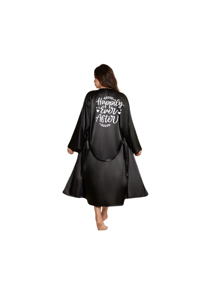 Dressing Gown - Customizable, Satin Nightgown for Women, V-Neck Long Robe with Tie