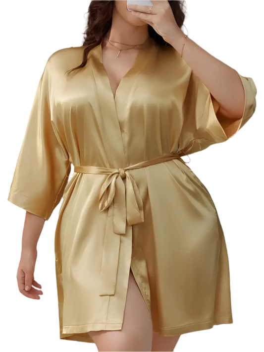 Dressing Gown - Customizable, Comfortable Champagne (Plus Size) Women's Nightgown