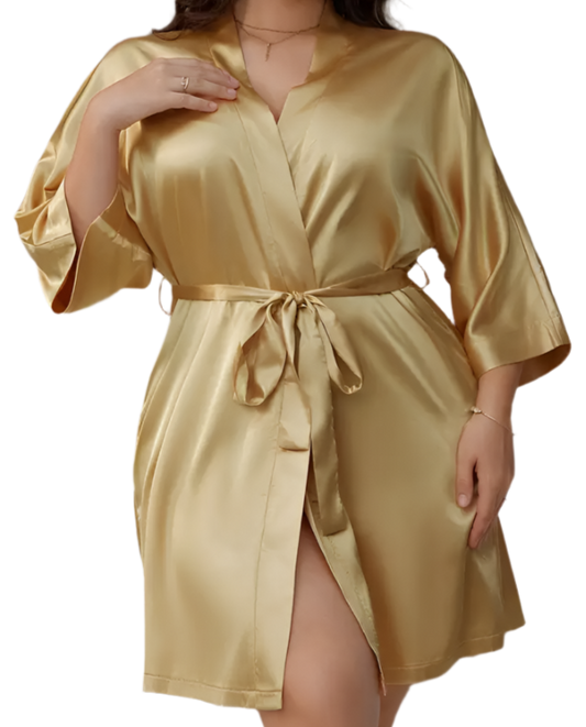 Dressing Gown - Customizable, Comfortable Champagne (Plus Size) Women's Nightgown