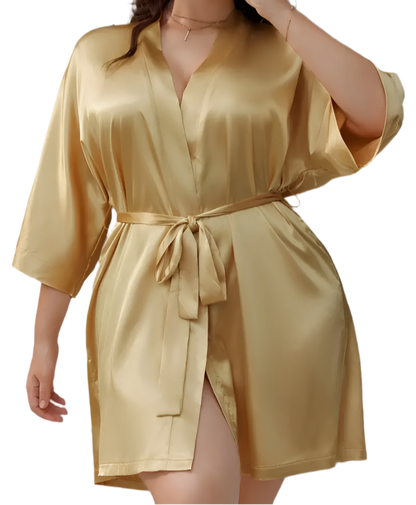 Dressing Gown - Customizable, Comfortable Champagne (Plus Size) Women's Nightgown