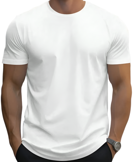 T-shirts - Customizable Classic Crew Neck T-Shirts Regular Fit - White 180GSM
