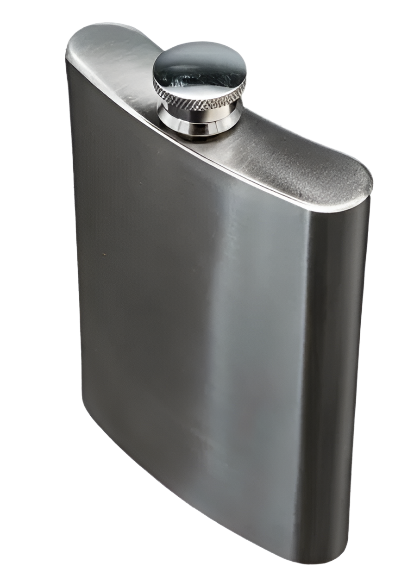 Hip Flask - White 8oz Silver