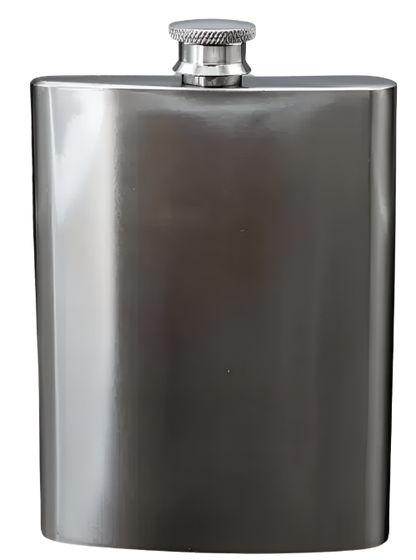 Hip Flask - White 8oz Silver