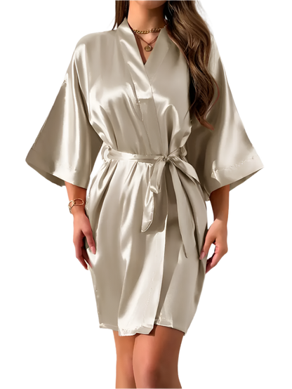 Dressing Gown - Customizable Khaki Color Dressing Gown