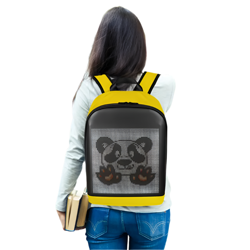 Backpack - Controllable LED Color Screen Photo/Icon Backpack, Travel Bag with USB Port