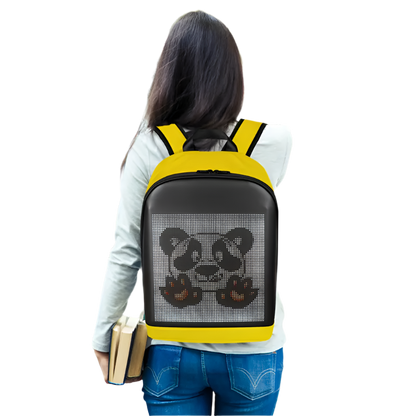Backpack - Controllable LED Color Screen Photo/Icon Backpack, Travel Bag with USB Port