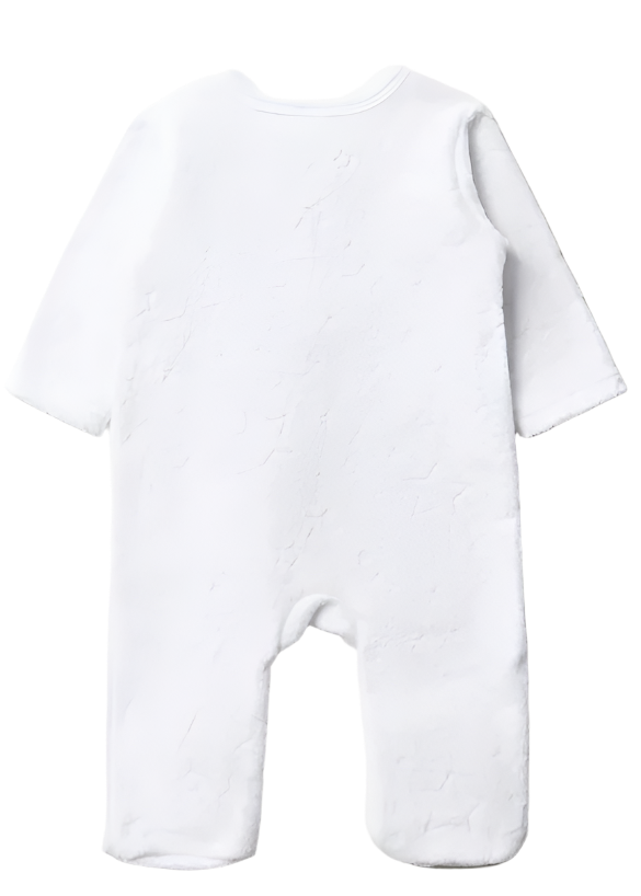 Babygrow Closed Feet, Zip - White - Polyester