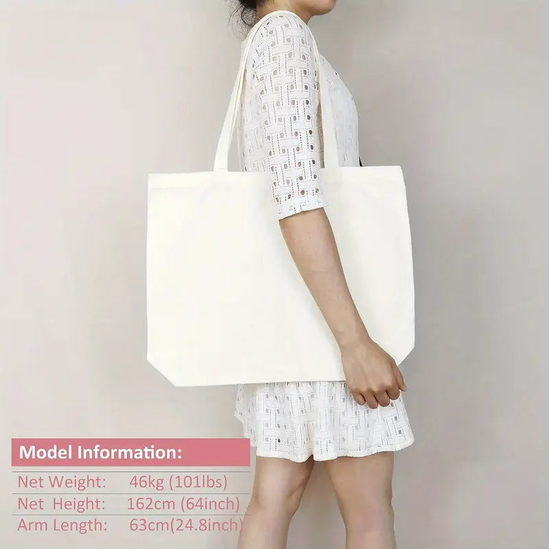 Tote Bag -  Customizable Premium Reinforced Canvas Tote Bags - Beige