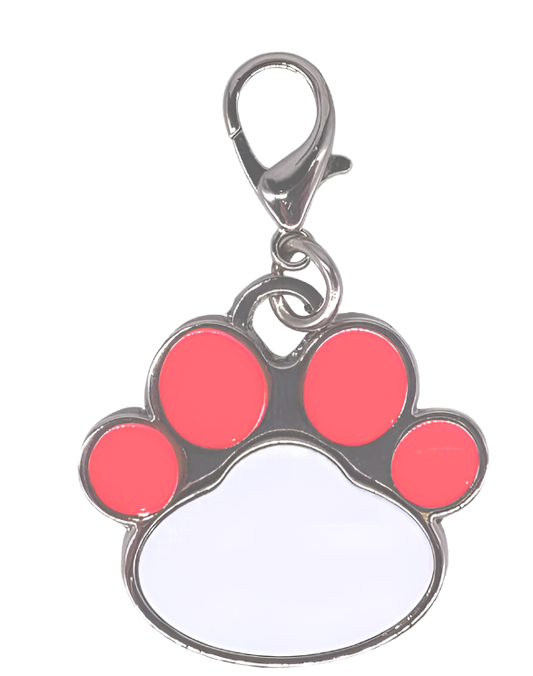 Dog Tag Paw Shaped Stainless Steel - Pink