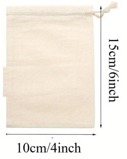 Drawstring Bags - Cotton Produce Bags (Small 10.16cmx15.24cm)