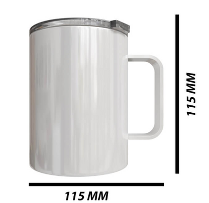 Coffee Mug - White Customizable Stainless Steel