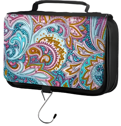 Toiletry Bag - Customizable Fabric Toiletry Bag with Hanging Hook