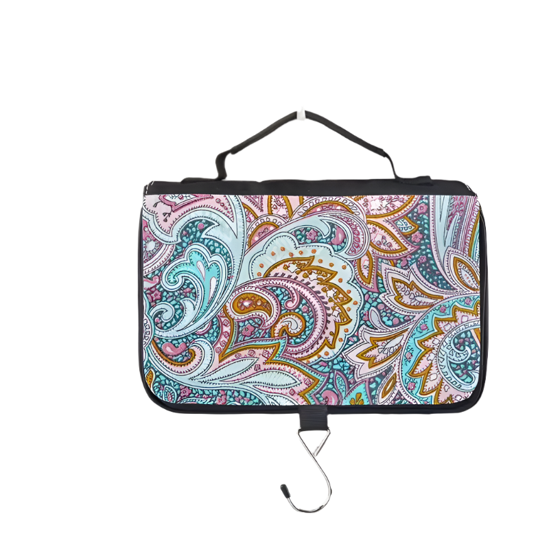 Toiletry Bag - Customizable Fabric Toiletry Bag with Hanging Hook