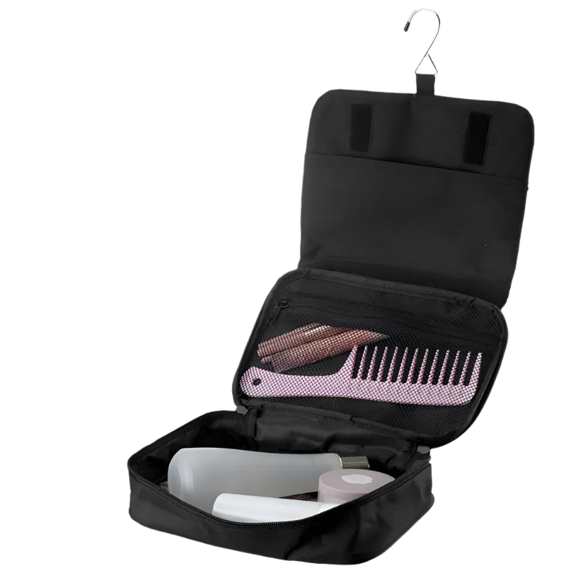 Toiletry Bag - Customizable Fabric Toiletry Bag with Hanging Hook