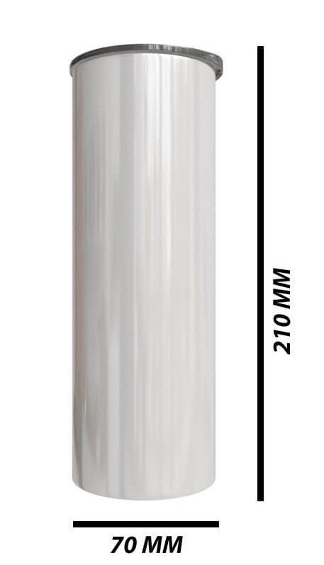 Stainless Steel Skinny Tumbler - White Customizable