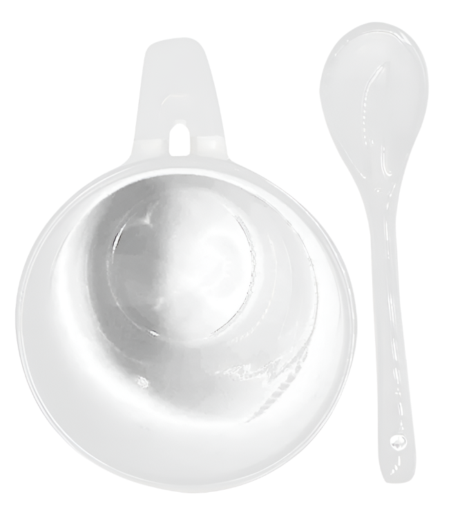 Mug with spoon (White- Ceramic)