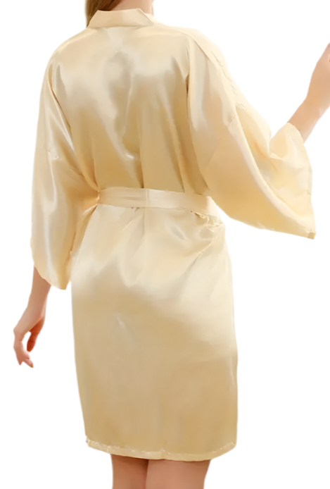 Dressing Gown - Customizable, Comfortable Lace-up Champagne Breathable Nightgown