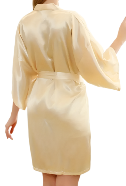 Dressing Gown - Customizable, Comfortable Lace-up Champagne Breathable Nightgown